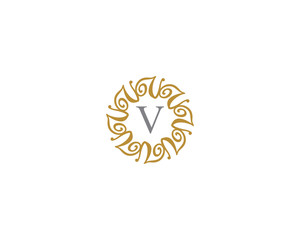 Monogram Letter V Frame Logo Icon 001