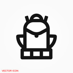 Obraz premium Backpack icon logo, illustration, vector sign symbol for design
