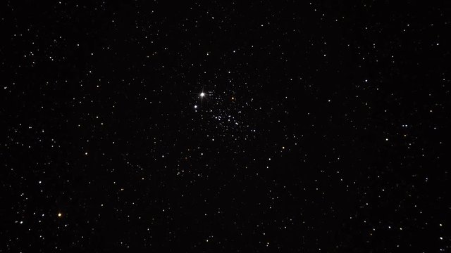 A star cluster in space that resembles an owl