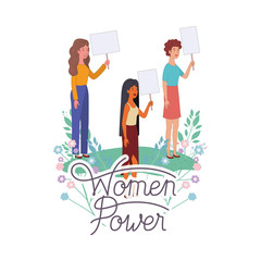 women with label women power avatar character