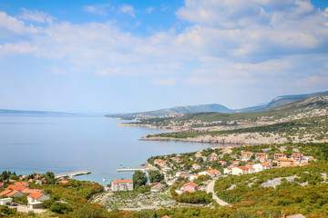 Croatian coast in front of the islands Pag, Rab e Krk