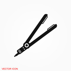 Hair straighten icon. Female accessories icons for mobile concept and logo