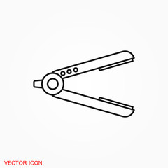 Hair straighten icon. Female accessories icons for mobile concept and logo