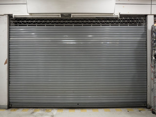 close shutter or rolling door of shop background with copy space