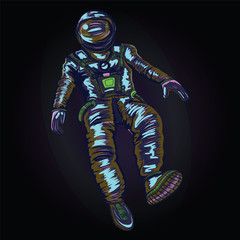 Astronaut in spacesuit on space., VECTOR