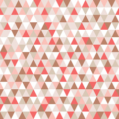 Seamless geometric pattern. Background with triangles in color live coral. Vector illustration.