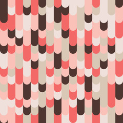 Seamless geometric pattern. Scale background in live coral color. Vector illustration.