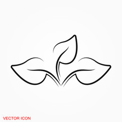 Naklejka na ściany i meble Leaf icon. Element ecology bio organic, logo, illustration, vector sign symbol for design