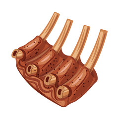 Vector illustration of meat and ham symbol. Collection of meat and cooking stock vector illustration.