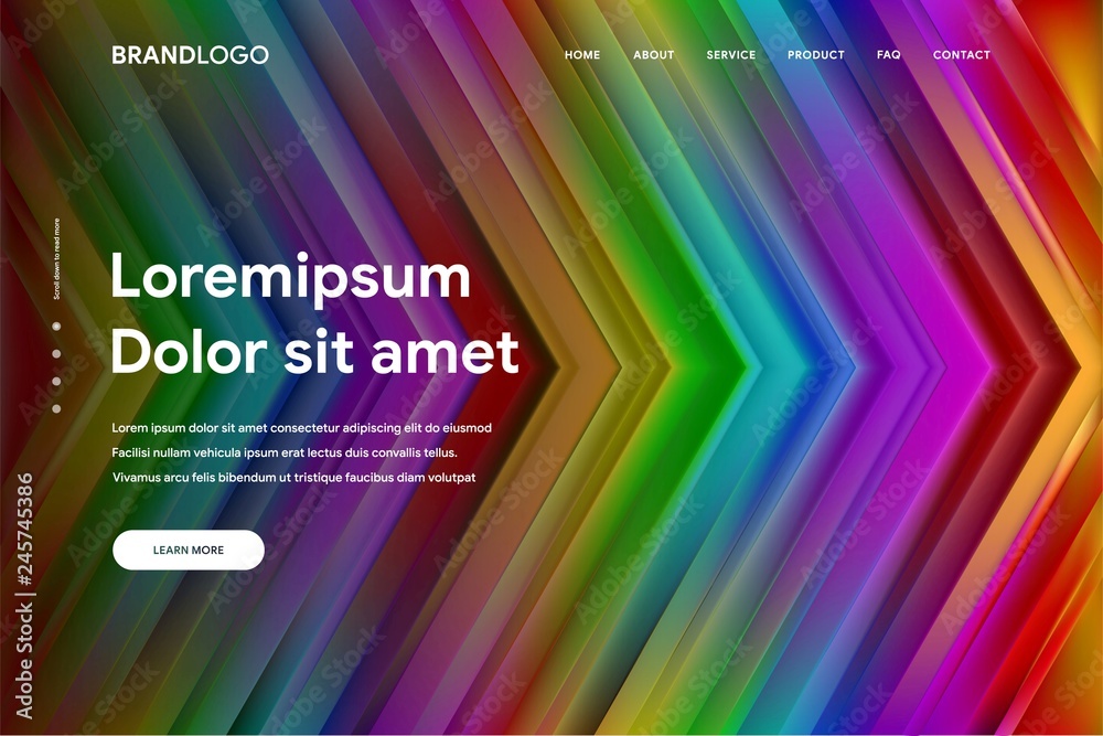 Wall mural vector illustration of abstract gradient background and minimal modern design for landing page templ