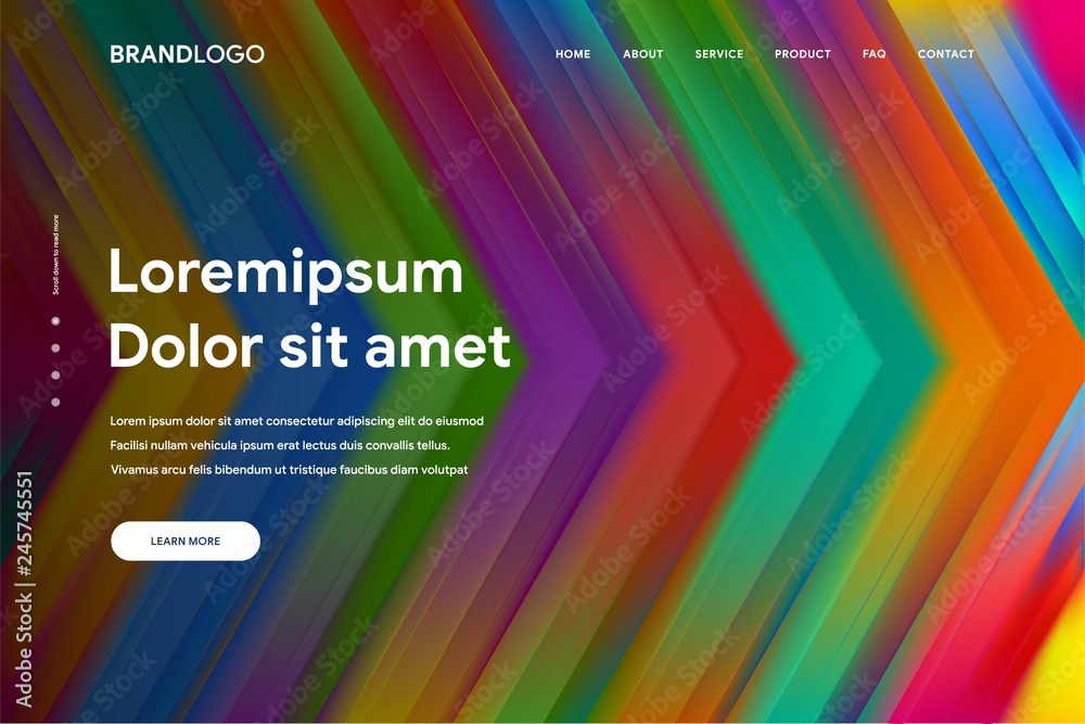 Wall mural vector illustration of abstract gradient background and minimal modern design for landing page templ