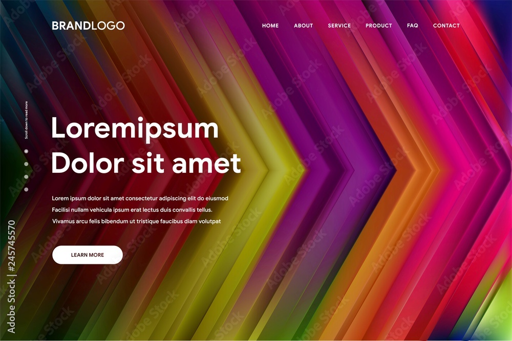 Wall mural vector illustration of abstract gradient background and minimal modern design for landing page templ