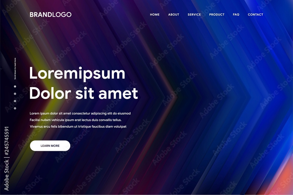 Wall mural vector illustration of abstract gradient background and minimal modern design for landing page templ