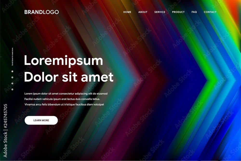 Wall mural vector illustration of abstract gradient background and minimal modern design for landing page templ