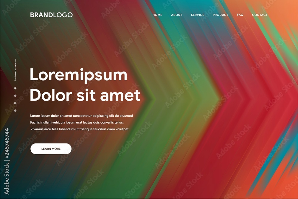 Wall mural vector illustration of abstract gradient background and minimal modern design for landing page templ