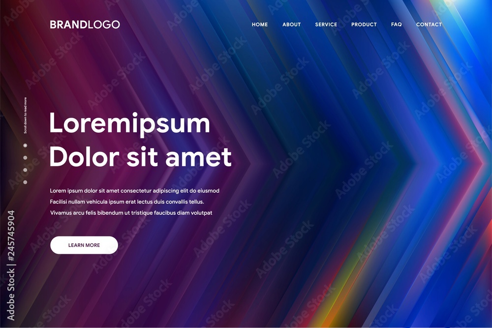Wall mural vector illustration of abstract gradient background and minimal modern design for landing page templ