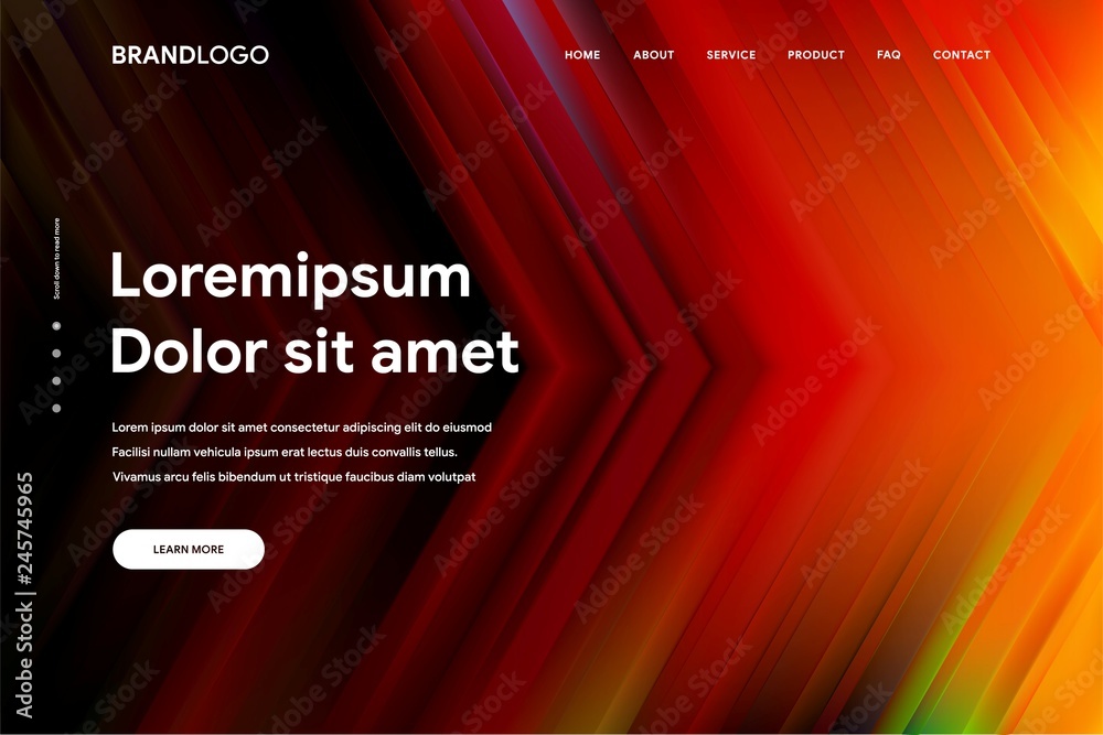 Wall mural vector illustration of abstract gradient background and minimal modern design for landing page templ