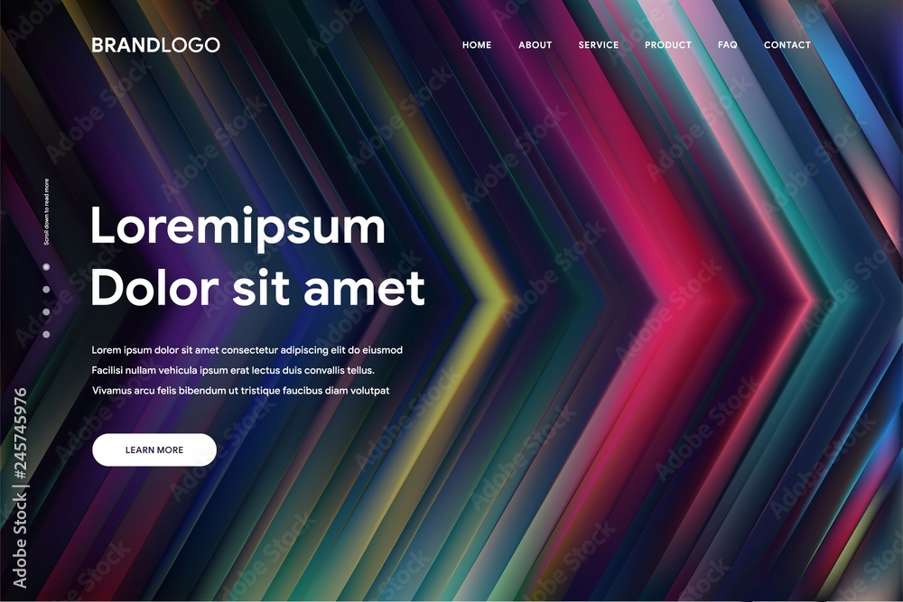Wall mural vector illustration of abstract gradient background and minimal modern design for landing page templ