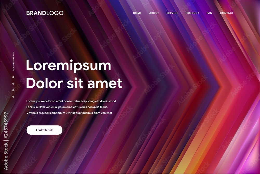 Wall mural vector illustration of abstract gradient background and minimal modern design for landing page templ