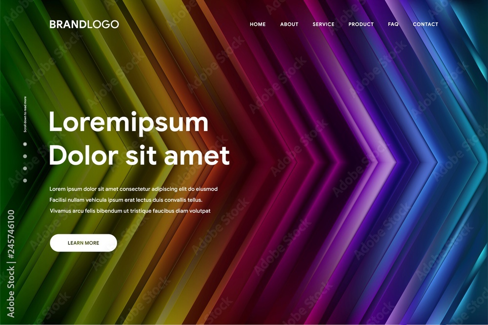 Wall mural vector illustration of abstract gradient background and minimal modern design for landing page templ