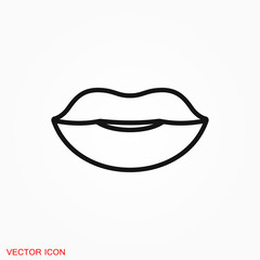 Lips icon, kiss icon, logo, illustration, vector sign symbol for design