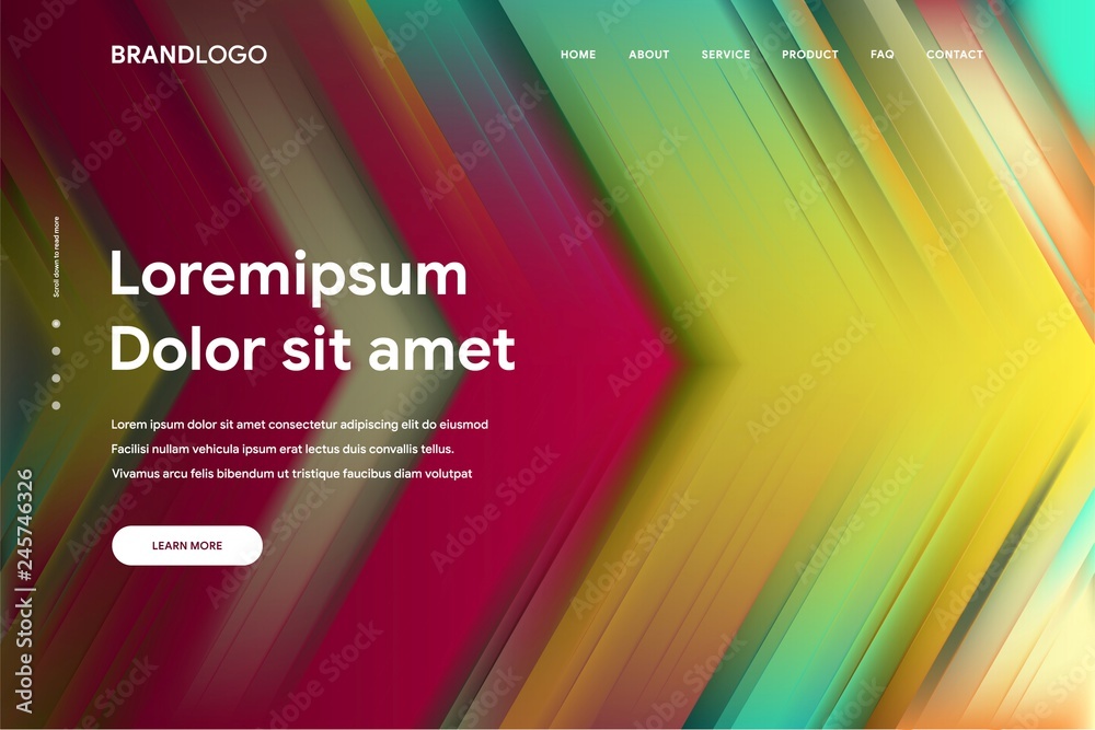 Wall mural vector illustration of abstract gradient background and minimal modern design for landing page templ