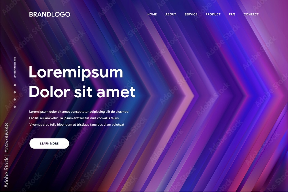 Wall mural vector illustration of abstract gradient background and minimal modern design for landing page templ