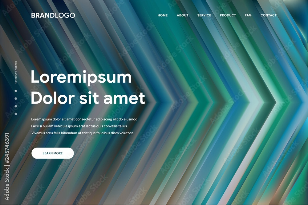 Wall mural vector illustration of abstract gradient background and minimal modern design for landing page templ