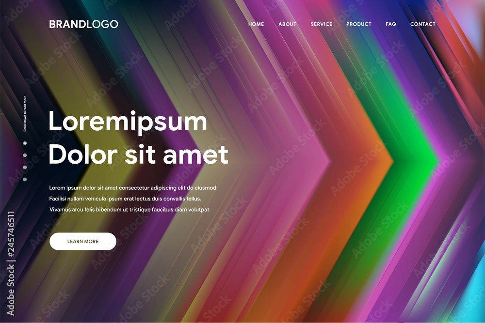 Wall mural vector illustration of abstract gradient background and minimal modern design for landing page templ