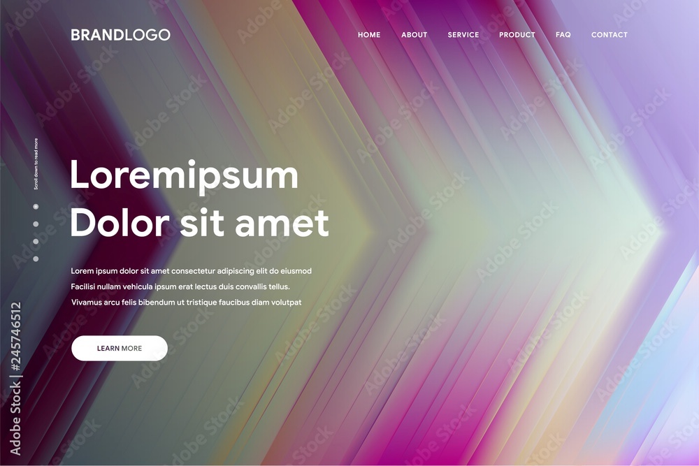 Wall mural vector illustration of abstract gradient background and minimal modern design for landing page templ
