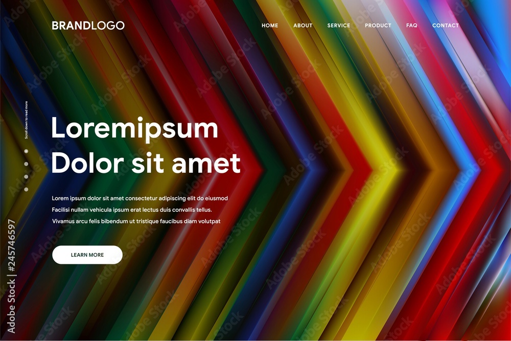 Wall mural vector illustration of abstract gradient background and minimal modern design for landing page templ