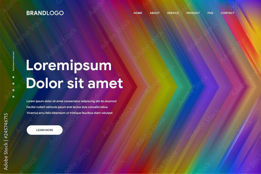 Wall mural vector illustration of abstract gradient background and minimal modern design for landing page templ