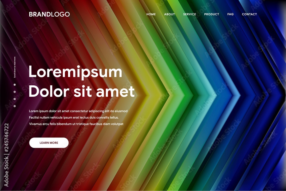 Wall mural vector illustration of abstract gradient background and minimal modern design for landing page templ