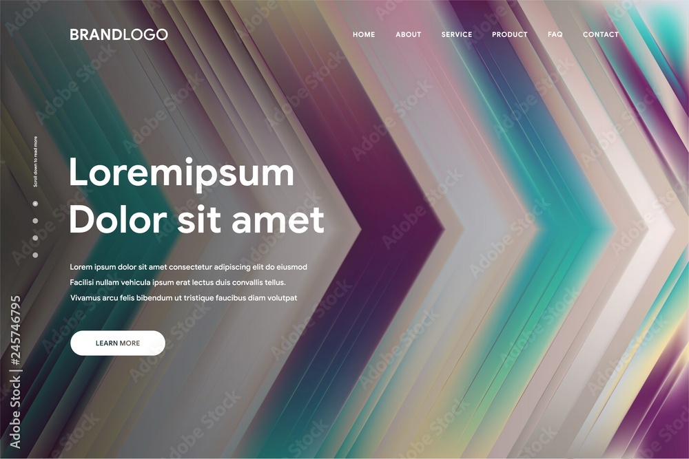 Wall mural vector illustration of abstract gradient background and minimal modern design for landing page templ