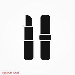 Lipstick icon, flat logo of lipstick, vector sign symbol for design