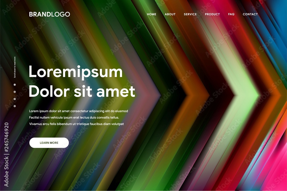 Wall mural vector illustration of abstract gradient background and minimal modern design for landing page templ