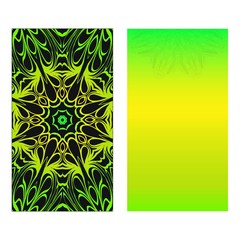 Two Neon color Business Cards. Vintage decorative elements with mandala ornament. Ornamental floral, oriental pattern. Vector illustration. Islam, Arabic, Indian, turkish, pakistan, chinese, motifs