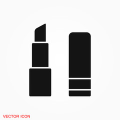 Lipstick icon, flat logo of lipstick, vector sign symbol for design