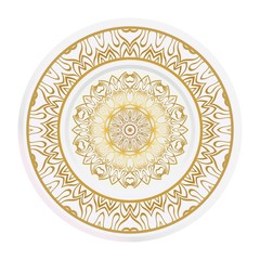 Mandala circular abstract floral lace pattern. Decorative plates. Vector illustration.