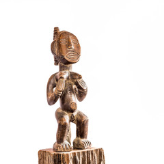 Fototapeta na wymiar African ethnic wood carving from LUBA ethnie - ZAIRE