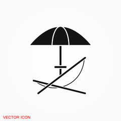 Chaise lounge icon logo, illustration, vector sign symbol for design
