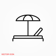 Chaise lounge icon logo, illustration, vector sign symbol for design