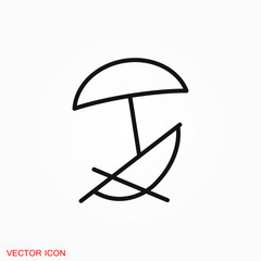 Chaise lounge icon logo, illustration, vector sign symbol for design