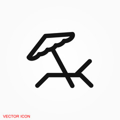 Chaise lounge icon logo, illustration, vector sign symbol for design