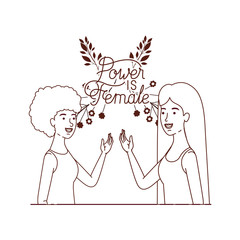 women with label power is female avatar character