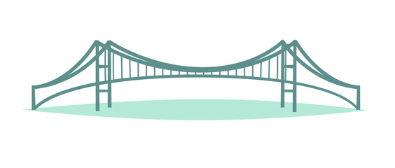 Istanbul urban bridge skyline vector illustration, isolated on white background