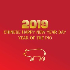 Fototapeta na wymiar Gong xi fa cai Chinese happy new year 2019