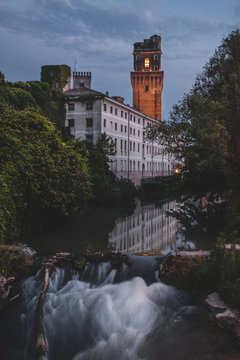 tower in Padova at night