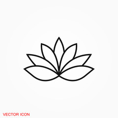 Lotus icon logo, illustration, vector sign symbol for design
