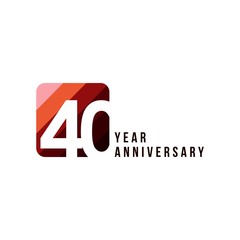 40 Year Anniversary Vector Template Design Illustration